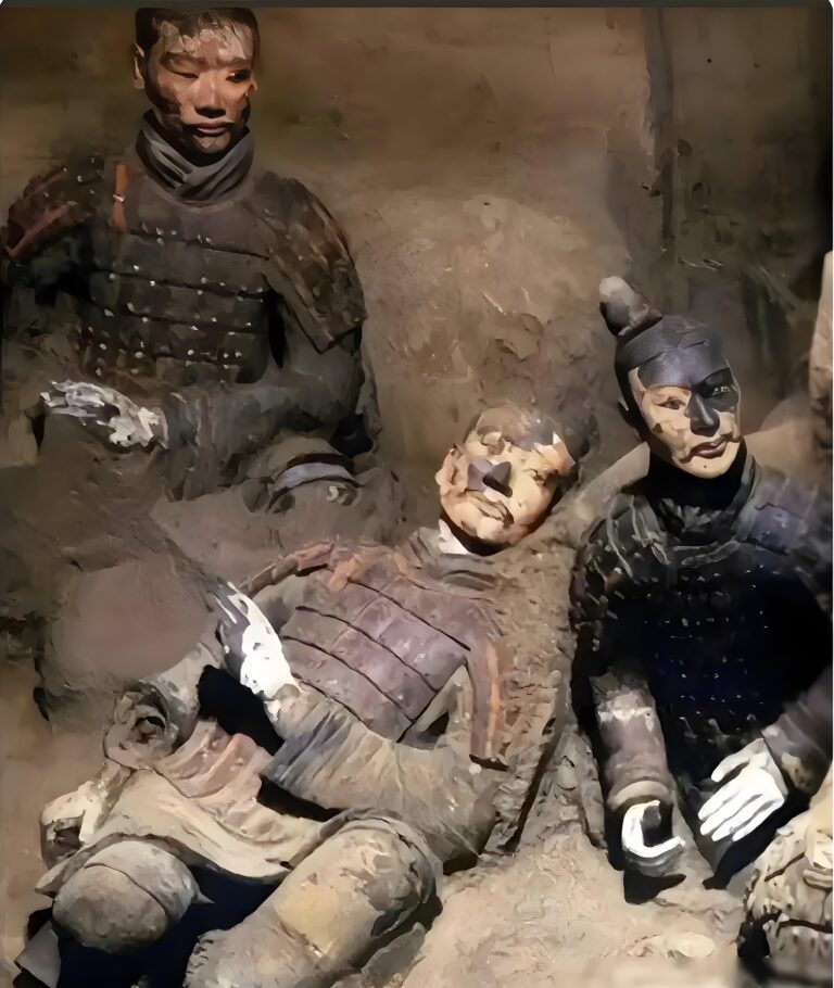 What color were the terracotta warriors?